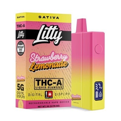 Litty - THCA Liquid Diamonds - Strawberry Lemonade - SATIVA - 5g - Disposable