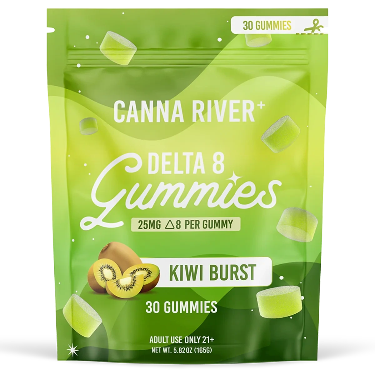 Canna River – D8 Gummies – Kiwi Burst – 750mg