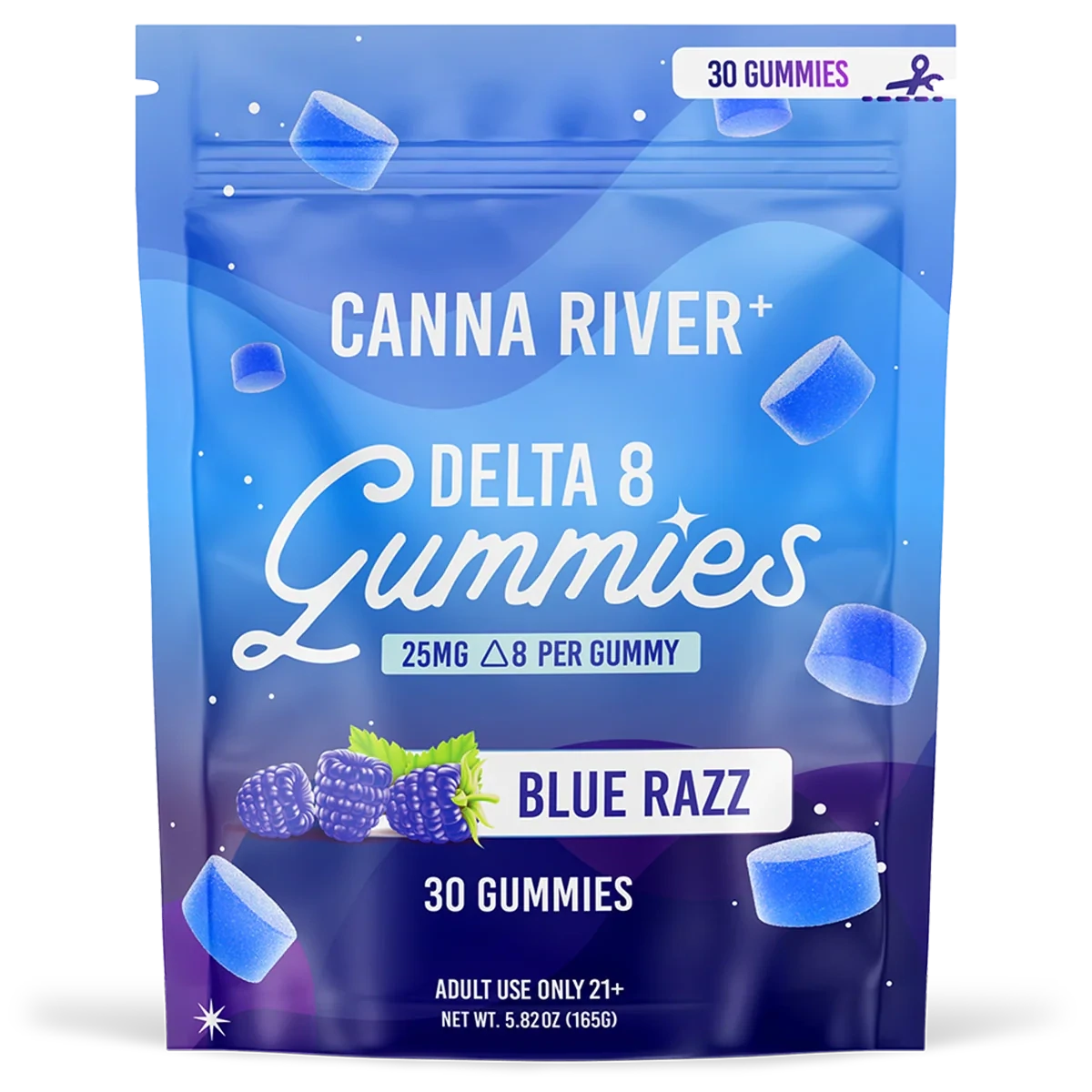 Canna River – D8 Gummies – Blue Razz – 750mg