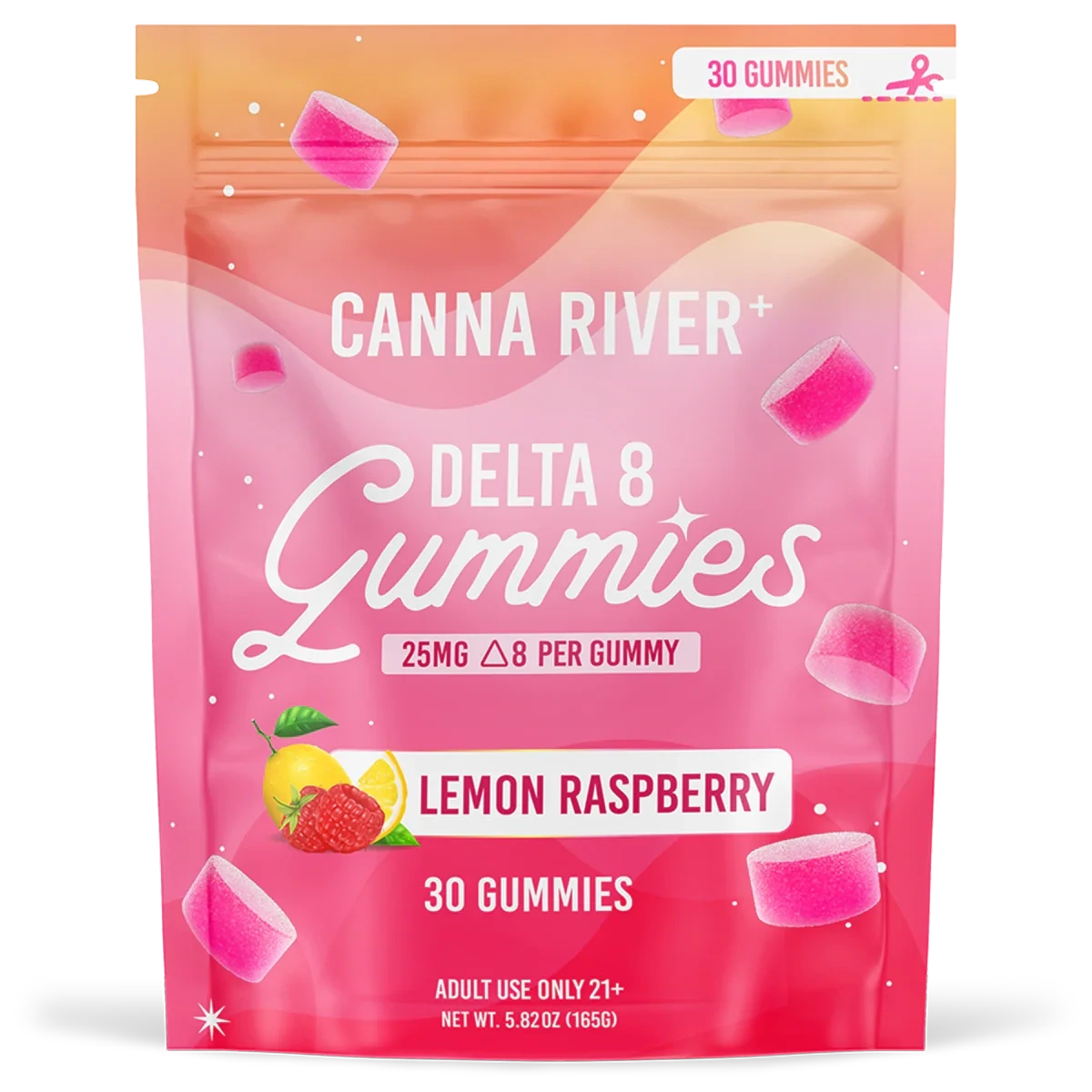 Canna River – D8 Gummies – Lemon Raspberry – 750mg