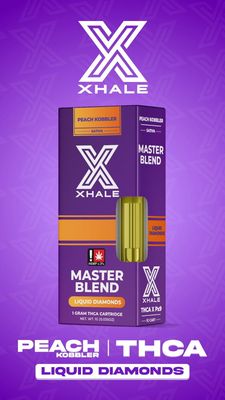 Xhale - THCA - Liquid Diamond - 1g - Peach Kobbler - Sativa - Cartridge