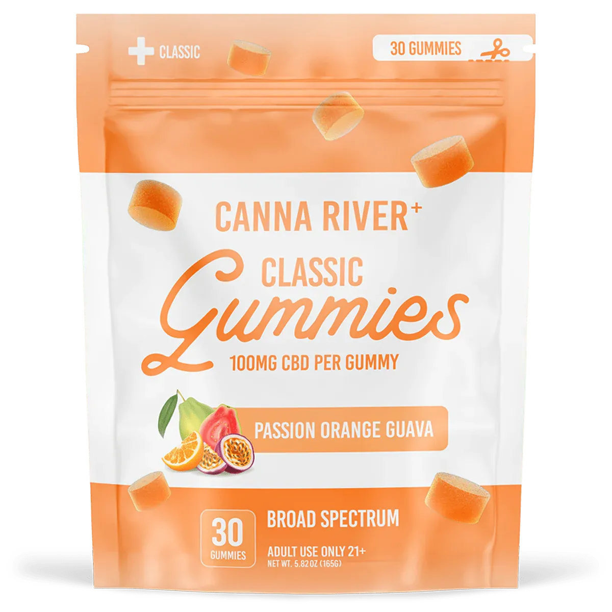 Canna River – Classic Gummies – CBD 100mg – Passion Orange Guava