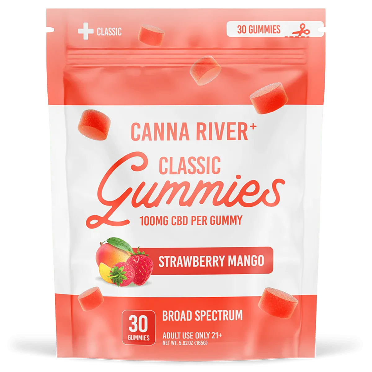 Canna River – Classic Gummies – CBD 100mg – Strawberry Mango