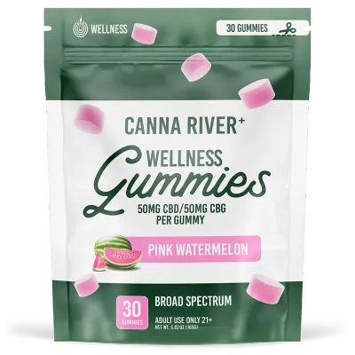 Canna River – Wellness Gummies – (CBD50mg + CBG 50 mg) – Pink Watermelon