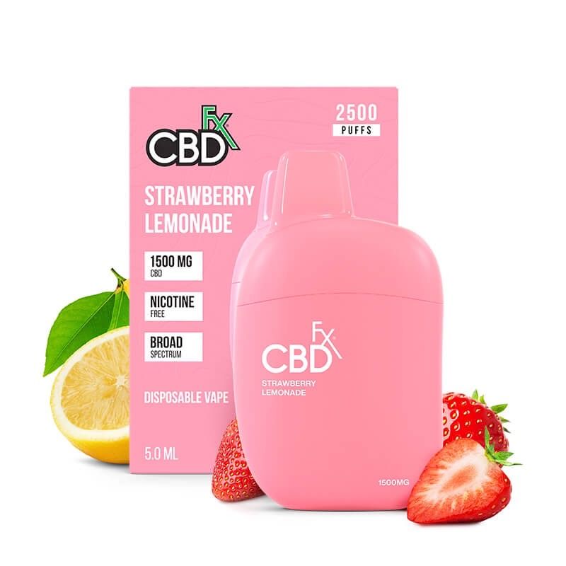 CBDfx - CBD Vape - Strawberry Lemonade - 1500mg - Disposable