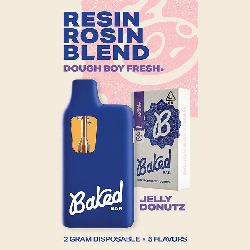 Baked Bar - THC Disposable - Jelly Donutz 2G - SATIVA Baked Bar - THC Disposable - Jelly Donutz 2G - SATIVA