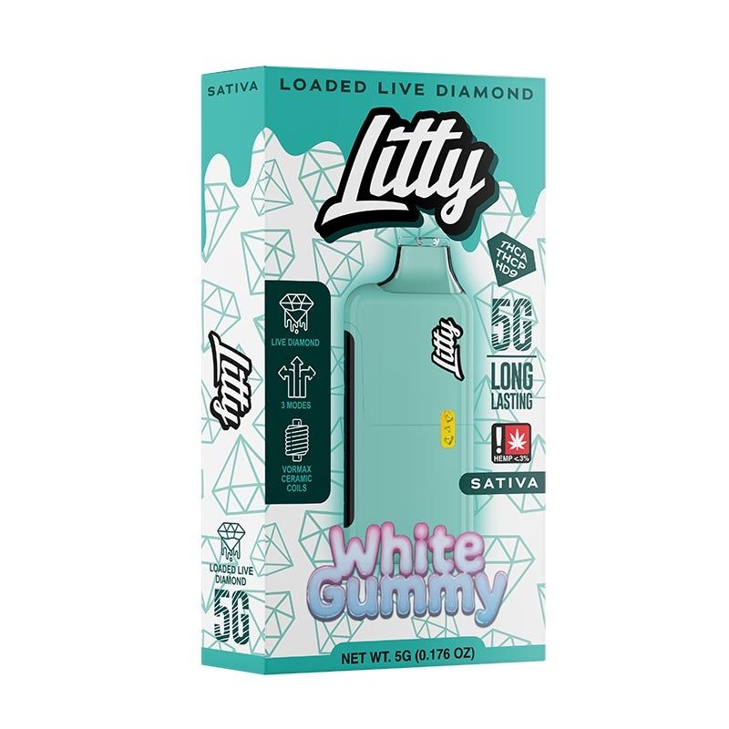 Litty - THCA Live Diamonds - White Gummy - Sativa - 5g - Disposable Litty - THCA Live Diamonds - White Gummy - Sativa - 5g - Disposable