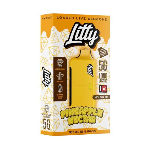 Litty - THCA Live Diamonds - Pineapple Nectar - Hybrid - 5g - Disposable Litty - THCA Live Diamonds - Pineapple Nectar - Hybrid - 5g - Disposable