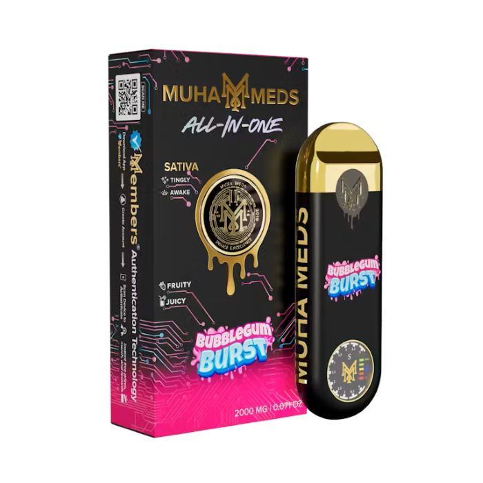 Muha Meds - Gen 3 - THC Disposable - Bubblegum Burst - SATIVA - 2000mg