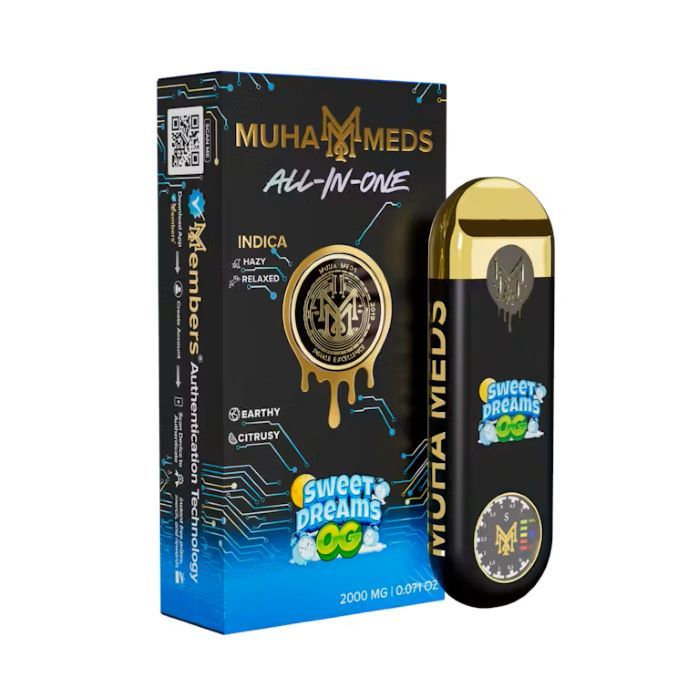 Muha Meds - Gen 3 - THC Disposable - Sweet Dreams OG - Indica - 2000mg Muha Meds - Gen 3 - THC Disposable - Sweet Dreams OG - Indica - 2000mg