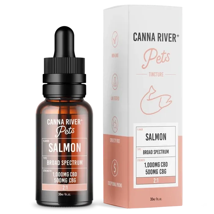 Canna River – CBD 1000mg + CBG 500mg – Pet Tincture – Salmon