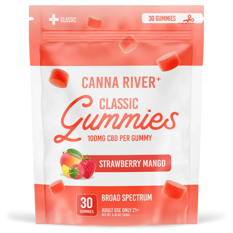 Canna River – Classic Gummies – CBD 100mg – Strawberry Mango