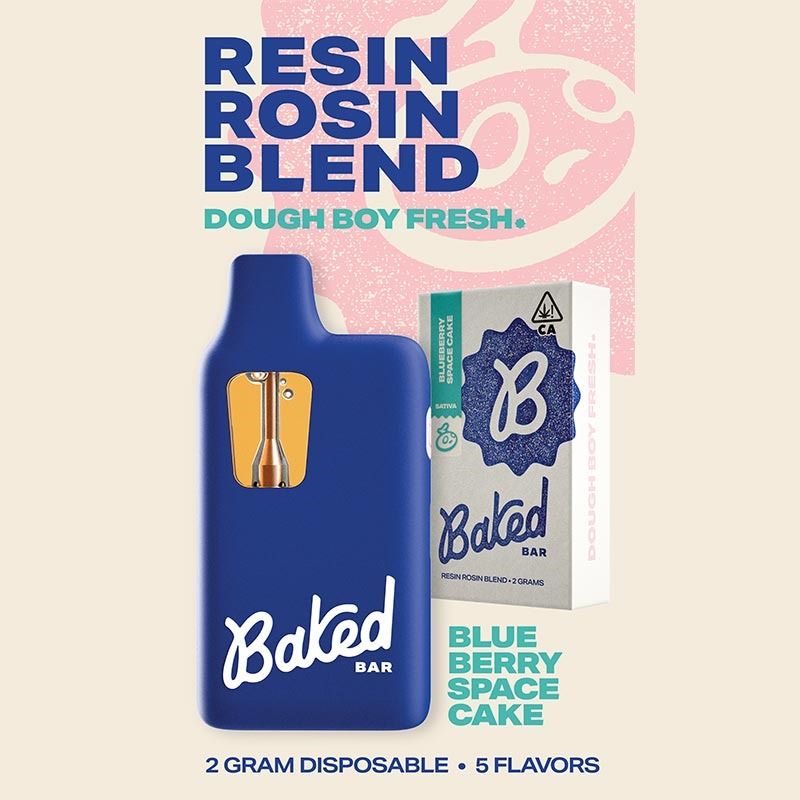 Baked Bar - THC Disposable - Blueberry Space Cake - 2G - SATIVA Baked Bar - THC Disposable - Blueberry Space Cake - 2G - SATIVA