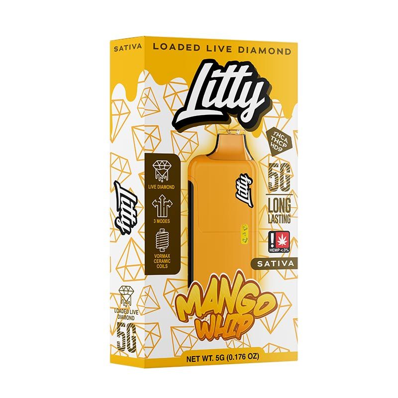 Litty - THCA Live Diamonds - Mango Whip - Sativa - 5g - Disposable Litty - THCA Live Diamonds - Mango Whip - Sativa - 5g - Disposable