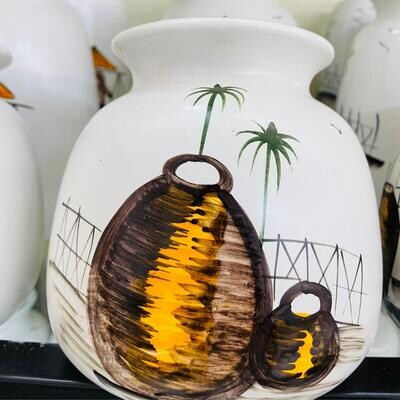 Chaumiere Set of 3- Classic White Ceramic Vases, Tall vases for Flowers, for Living Room Decorations, Home Decor, Modern Farmhouses, Ideal Shelf, Table, Bookshelf, Mantle, Pampas Grass