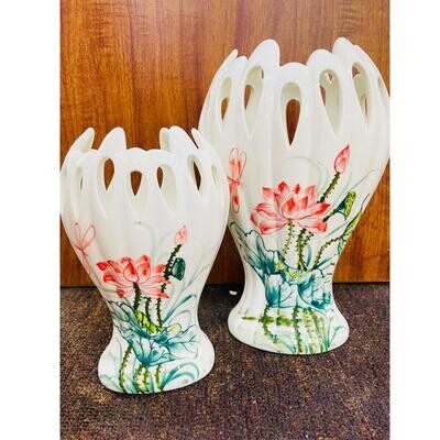 White Ceramic Vase - Elegant Design - Gifts for Friends and Family, Weddings, Desktop Center Vases, Perfect Home Decor Vases