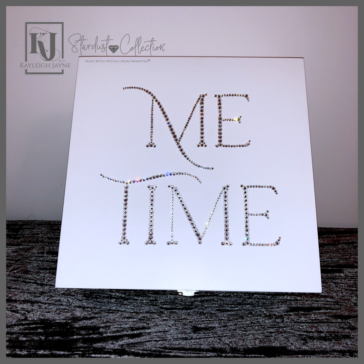 28cm X 28cm Stardust crystallised Box - Me Time