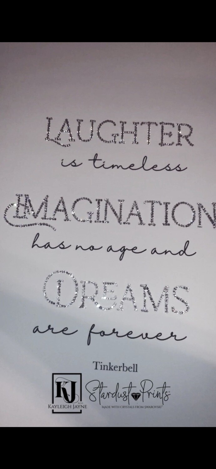 Stardust crystallised Print® - Imagination &amp; Dreams Quote - Embellished With Swarovski® Crystals