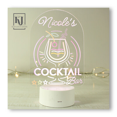 Personalised Cocktail Bar Light