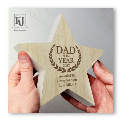 Dad Of The Year Rustic Star Award