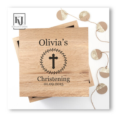 Solid Oak Photo Block - Christening/Baptism Gift