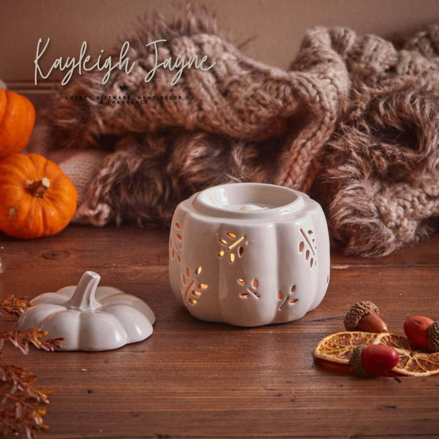 Autumn Ceramic Cut Out Pumpkin Wax Melt Burner