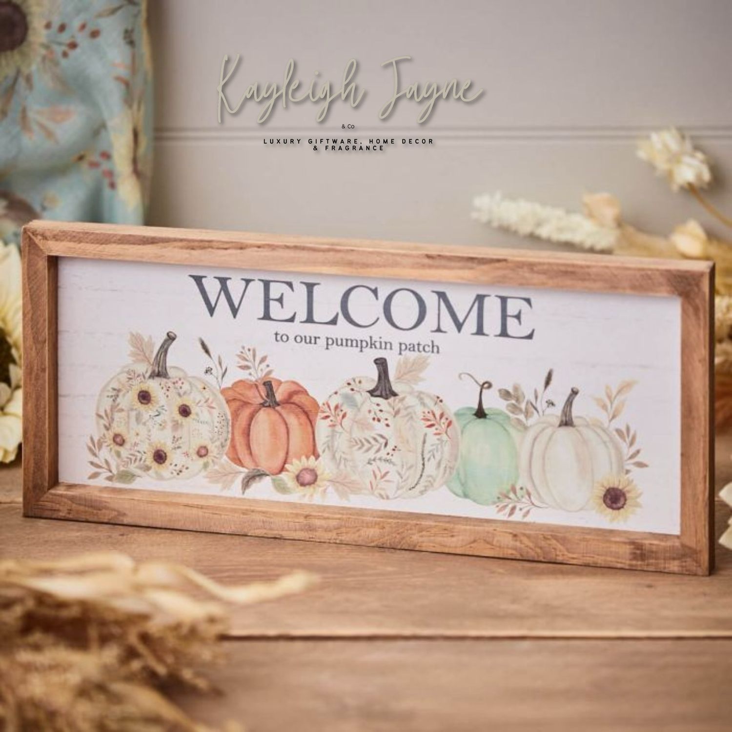 Welcome To Our Pumpkin Patch Wooden Framed Plaque