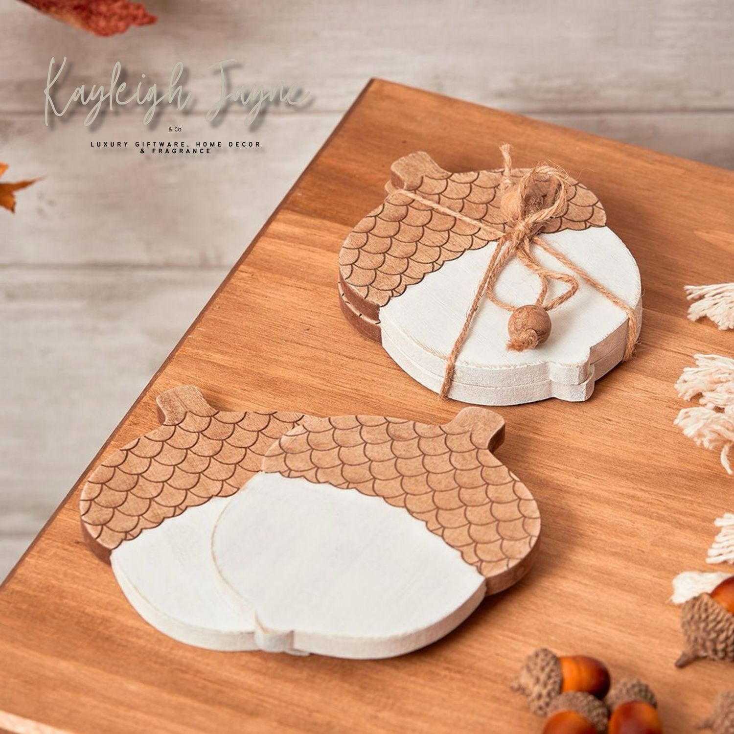 Acorn coasters Set Of 2
