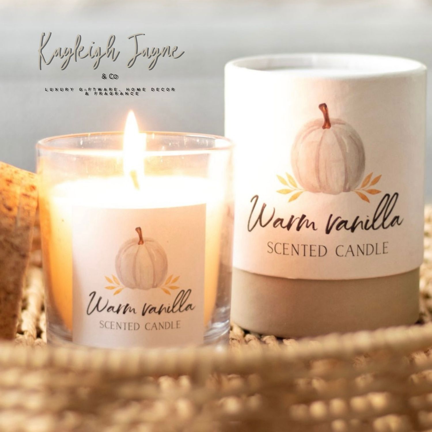 Warm Vanilla Autumn Scented Candle