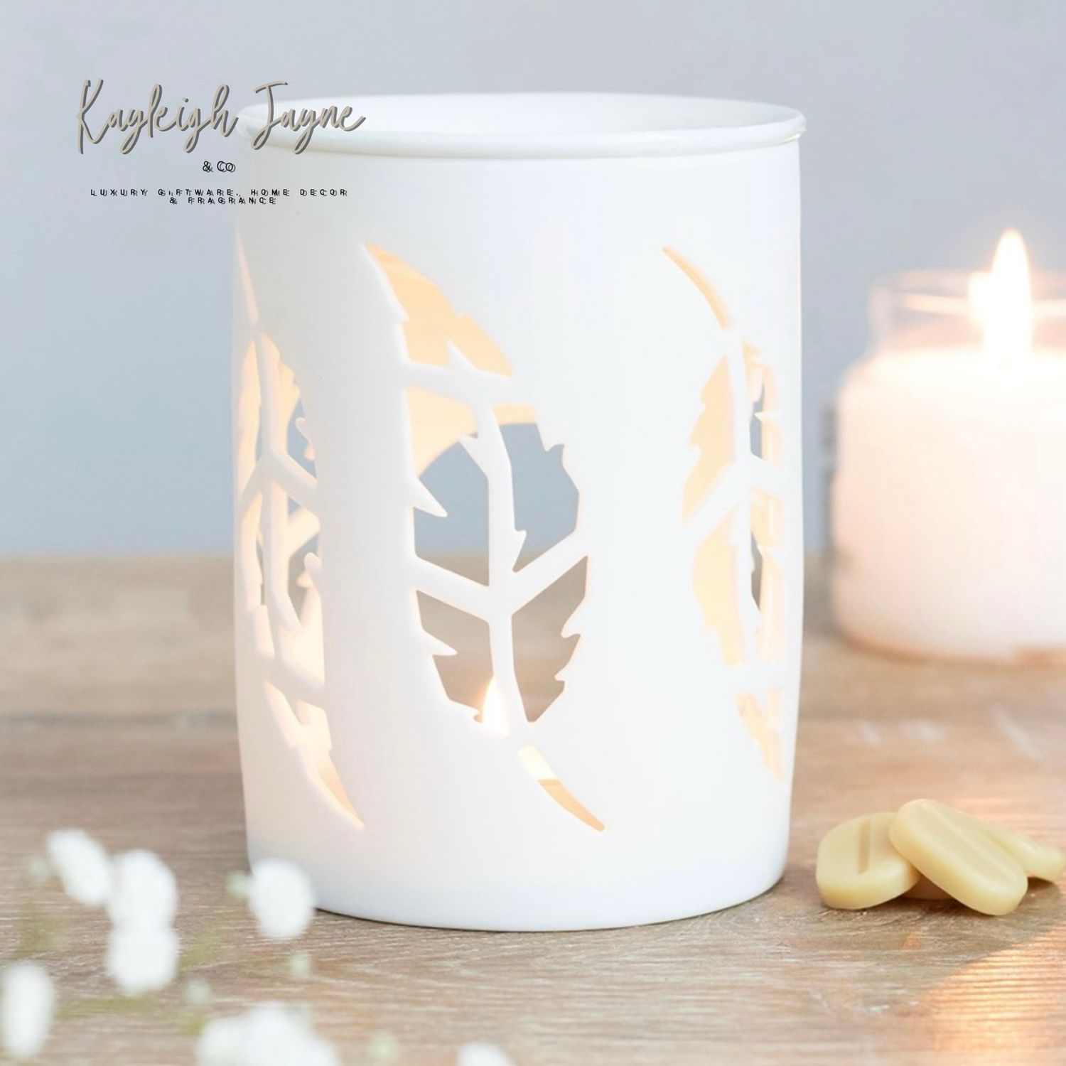 Feather Cut Out Wax / Oil Burner