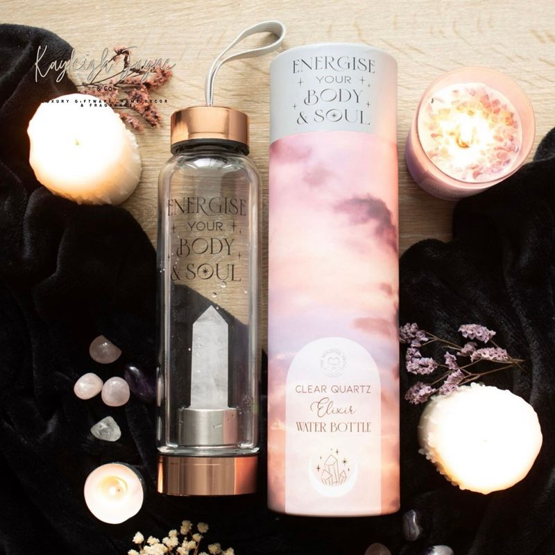 Clear Quartz Body And Soul Glass Water Bottle
