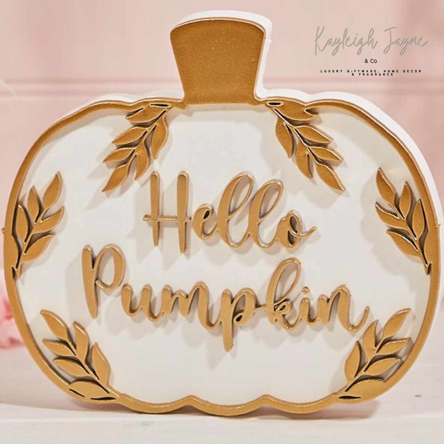 Cream Pumpkin With Gold Detailing