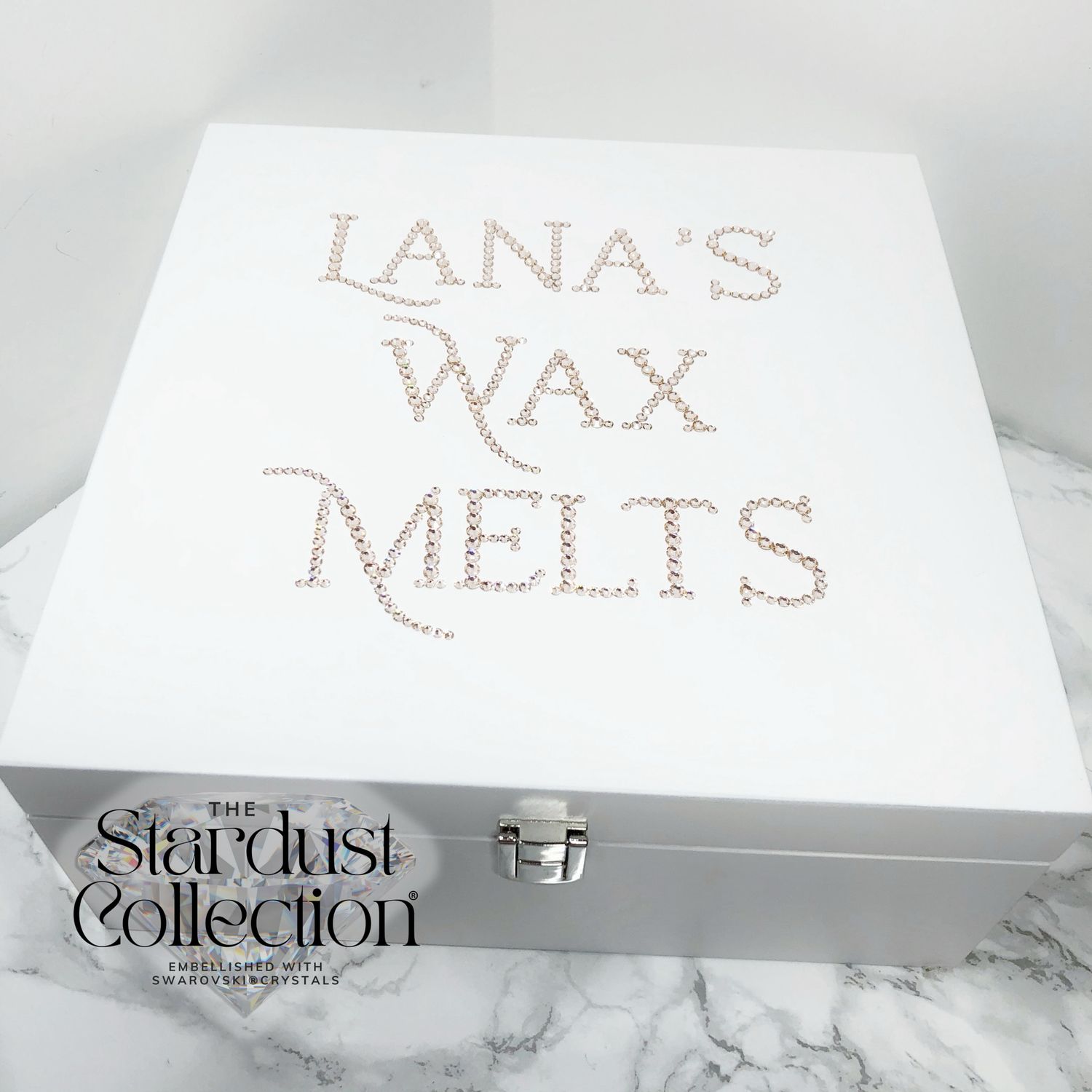 Wax Melts Storage Box®️ 28cm X 28cm Embellished with Swarovski® Crystals