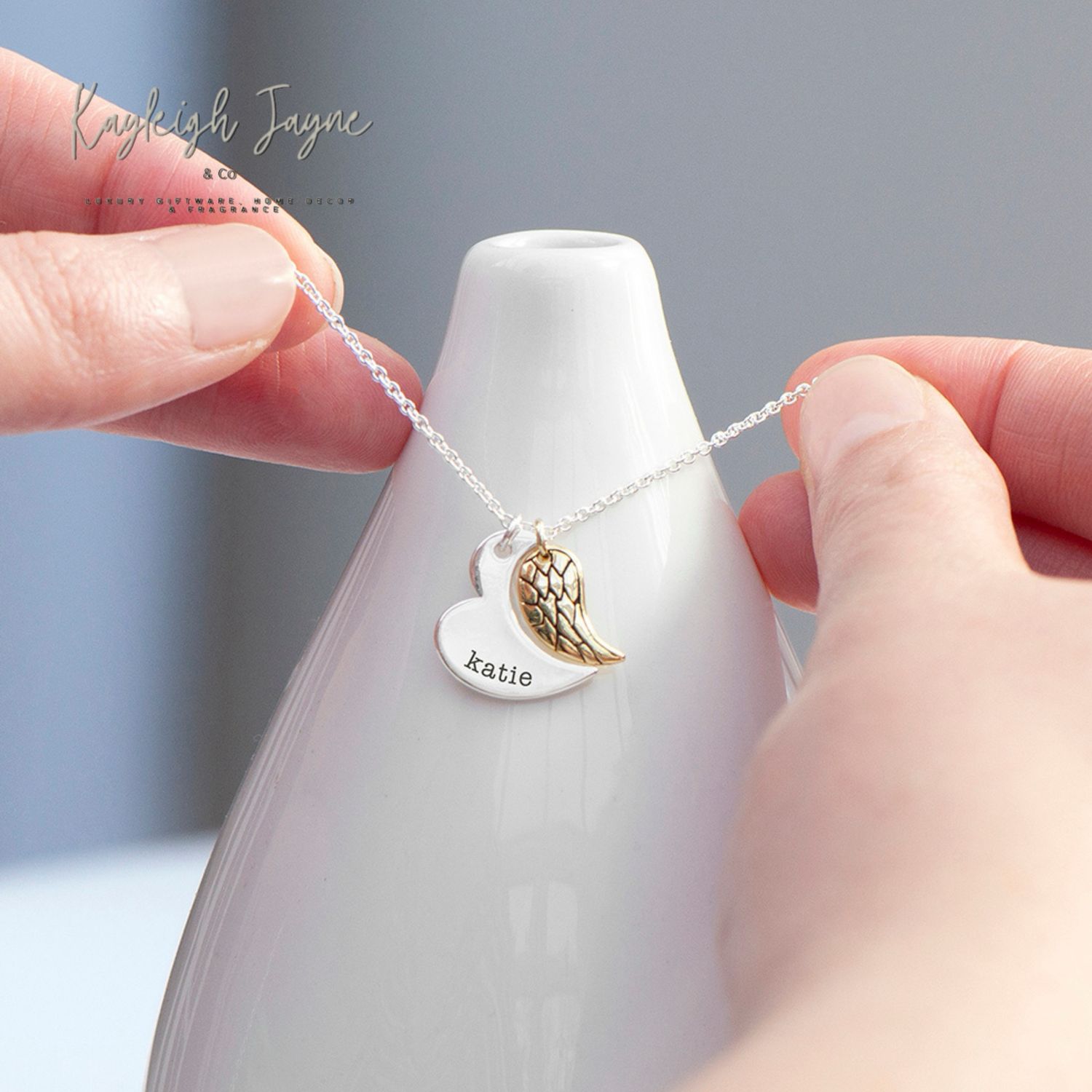 Angel Wings Heart Necklace