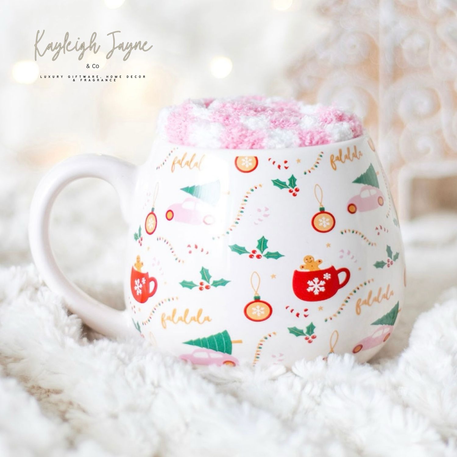 Sugarplum Christmas Mug &amp; Socks Set
