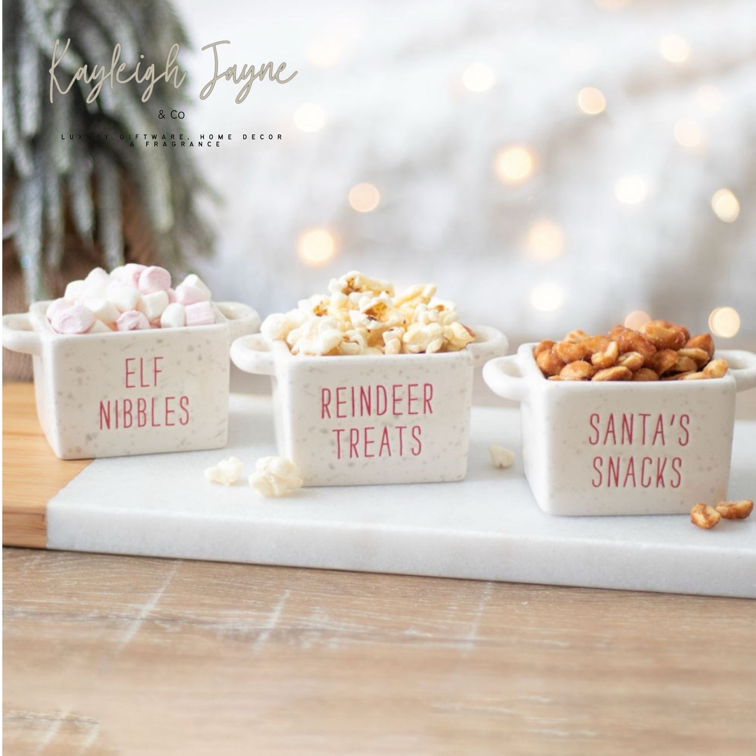 Christmas Nibble Pots Set Of Three