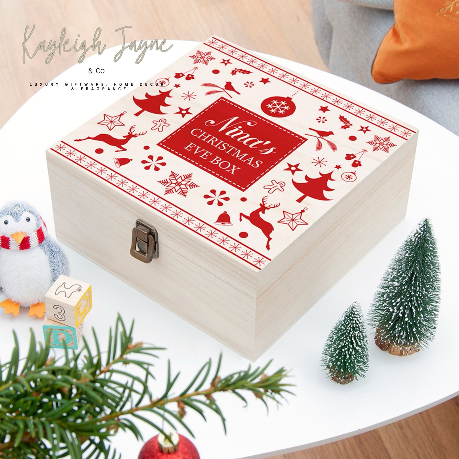 Personalised Christmas Eve Box Red