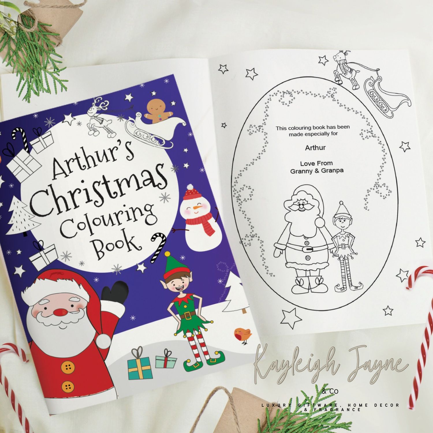 Personalised Christmas Colouring Book