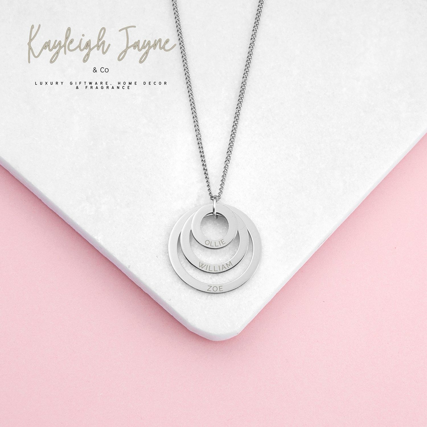 Rings Of Love  Name Necklace