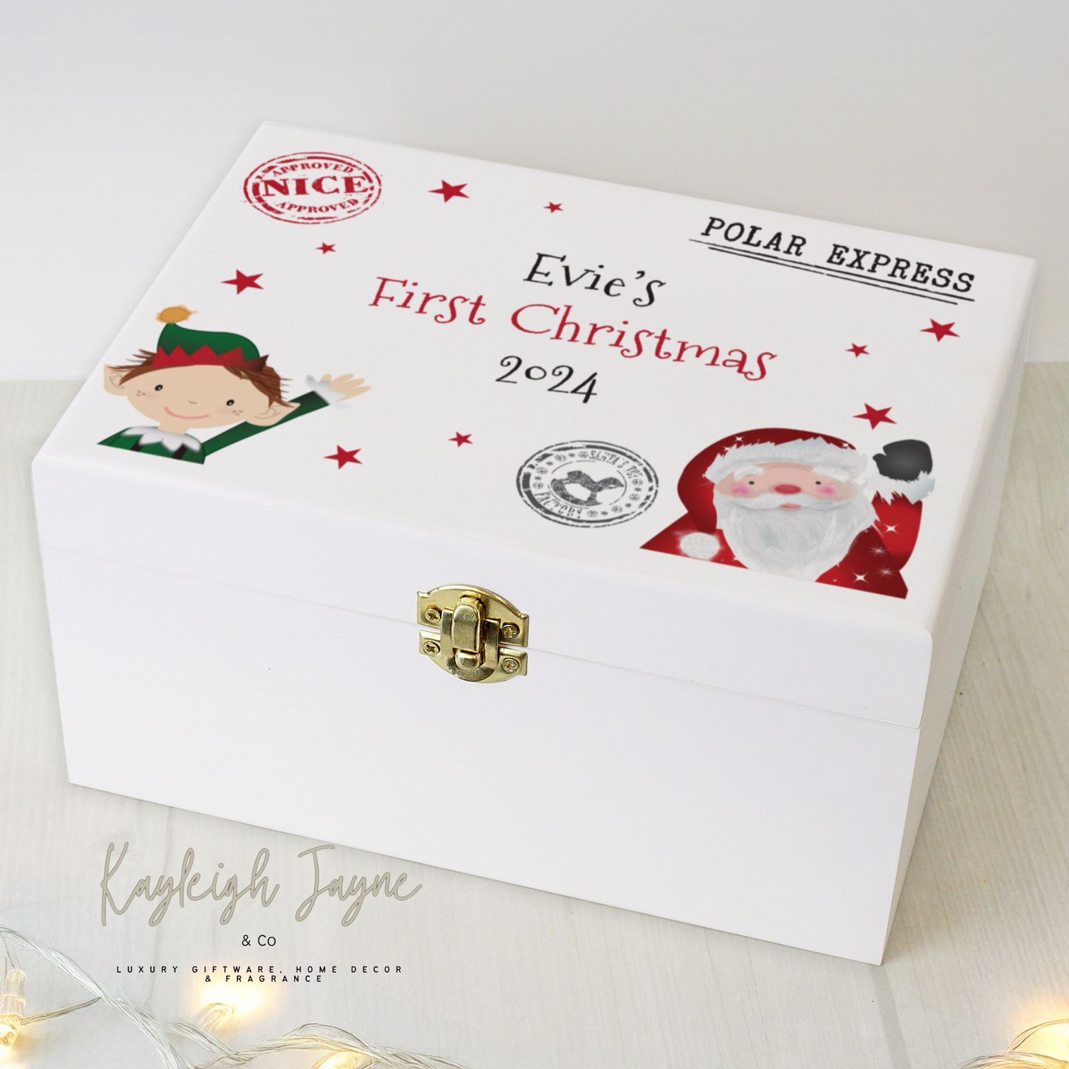 Small Nice List Luxury Wooden Christmas Eve Box