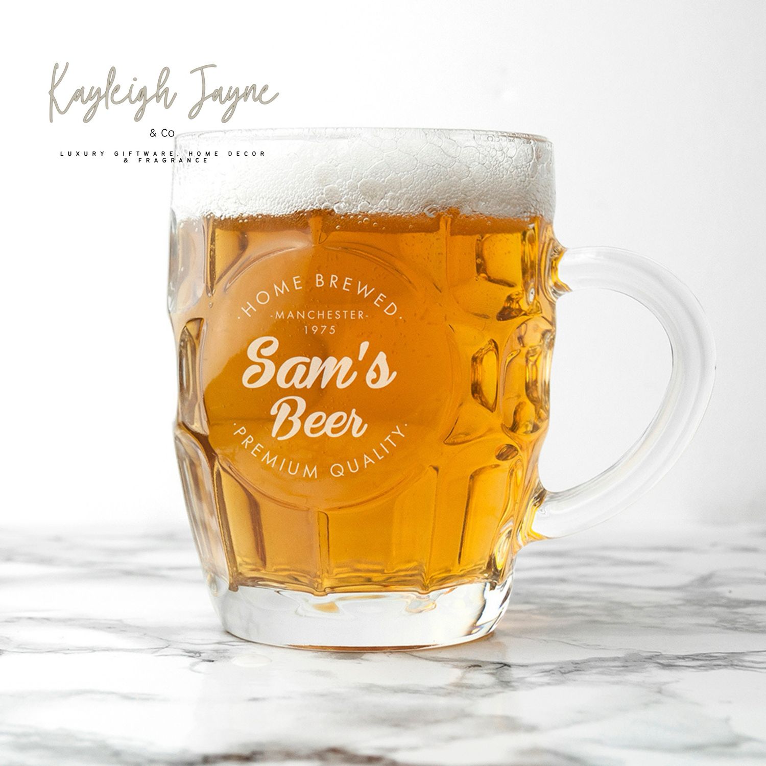 Personalised Dimpled Beer Glass