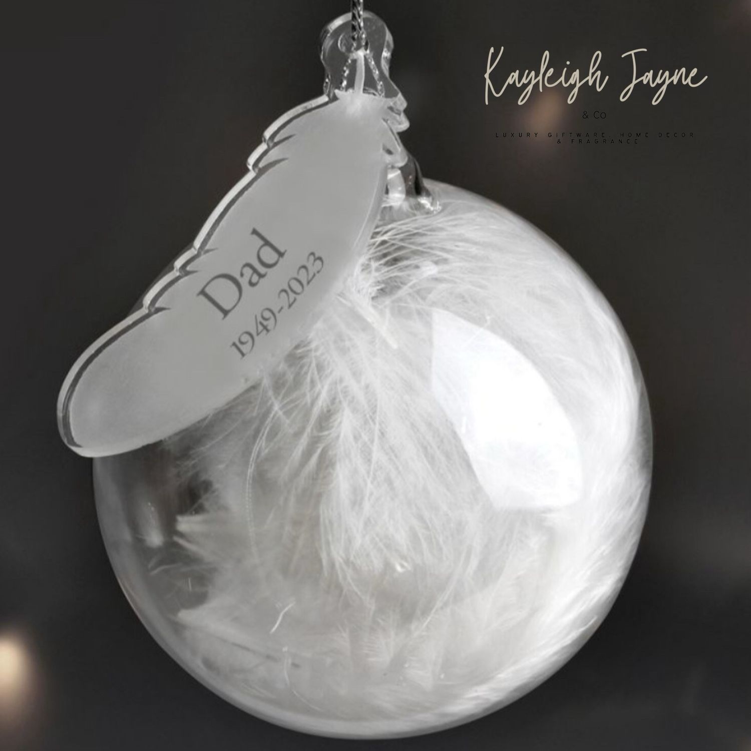 Name And Date Glass Christmas Bauble