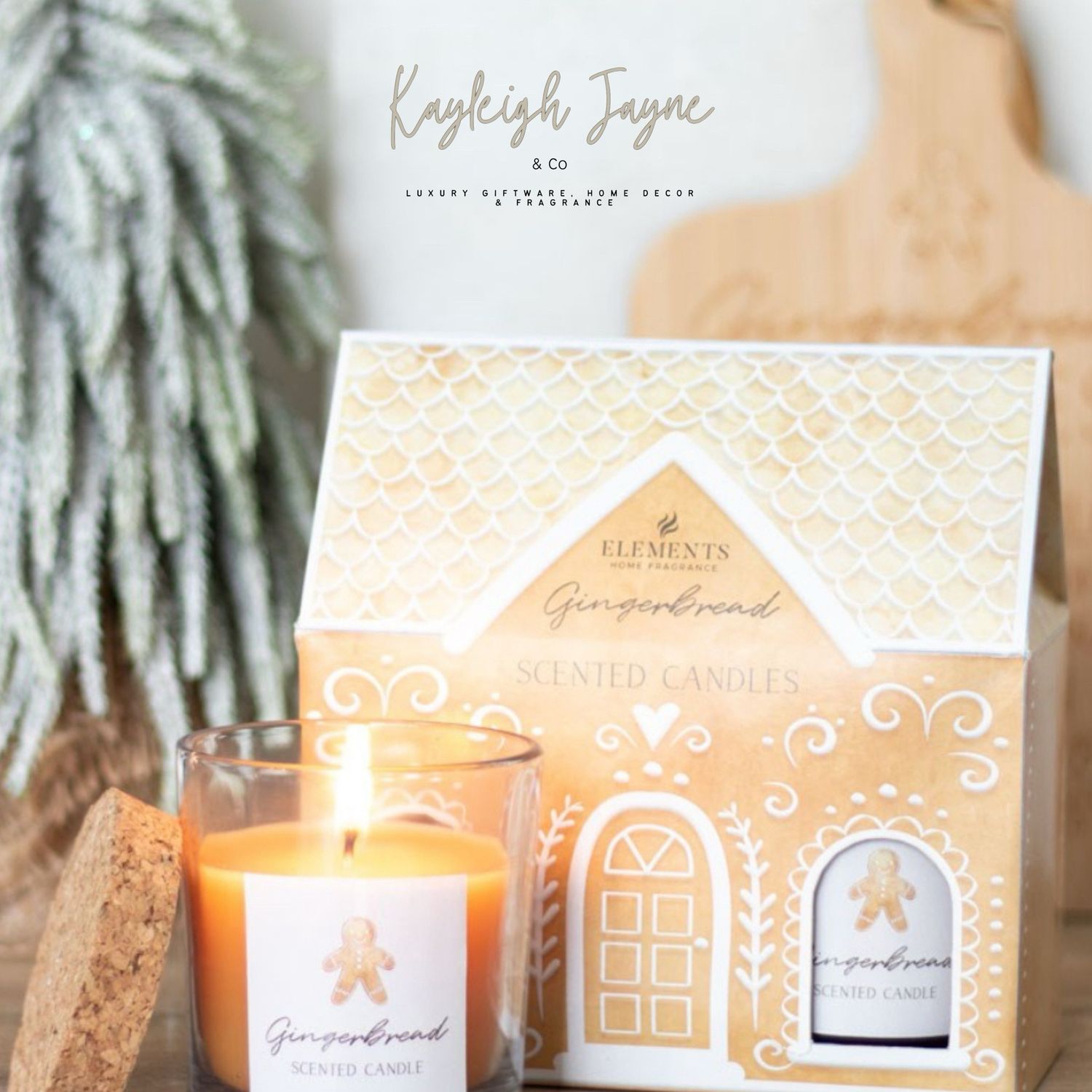 Set Of Two Gingerbread Candles