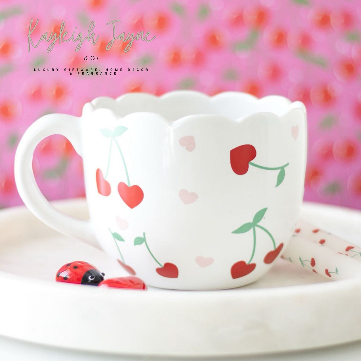 Scalloped Edged Cherry Mug