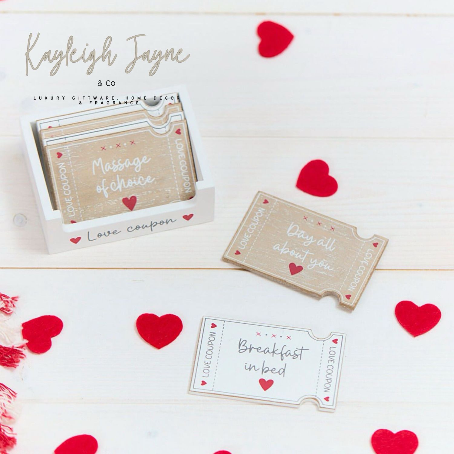 Set Of 6 Wooden Love Coupons