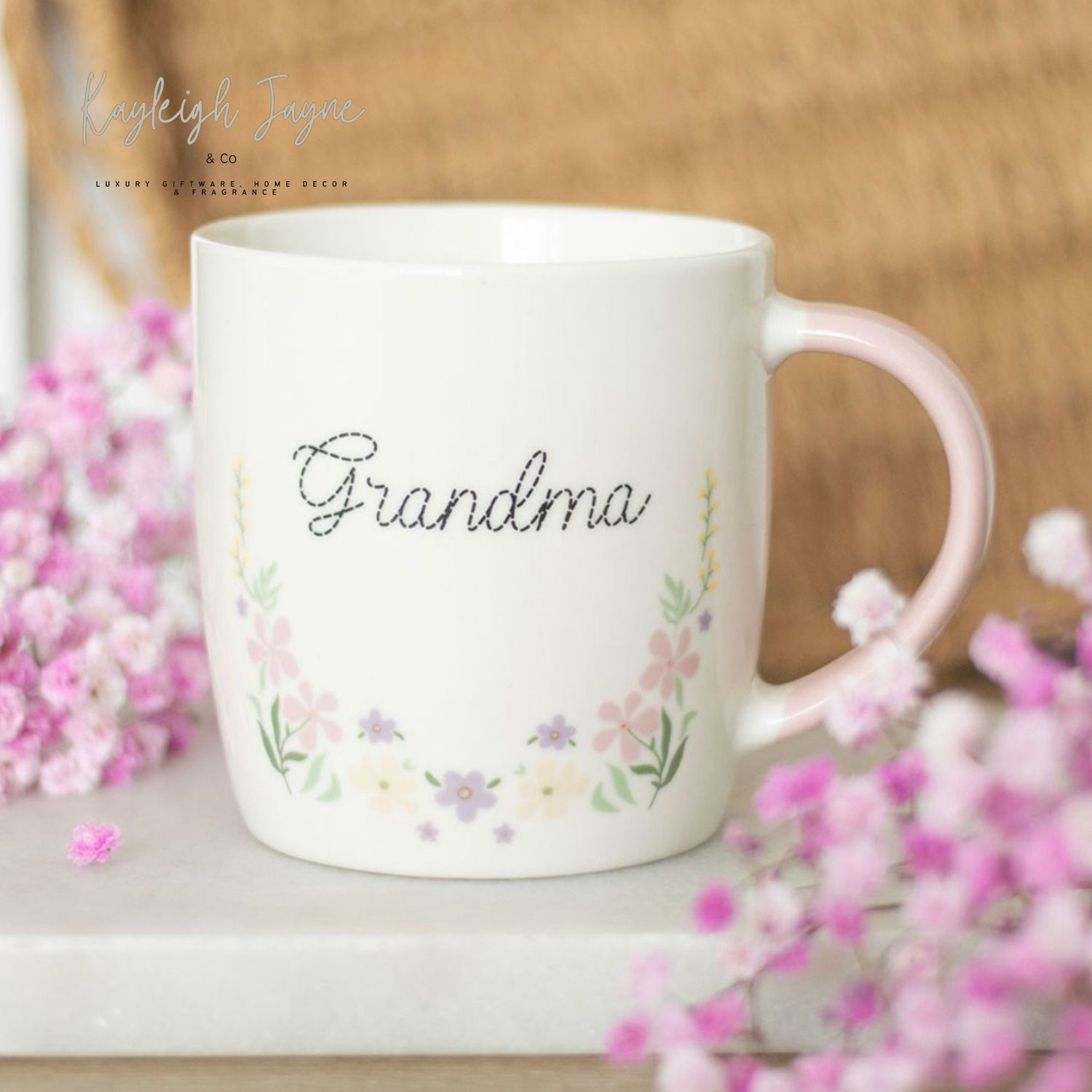 Pastel Floral Grandma Mug - Mothers Day Gift