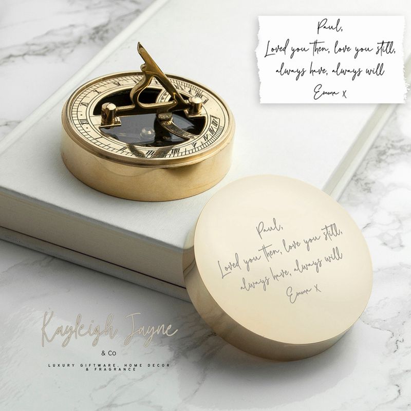 Personalised Brass Compass - With Handwriting