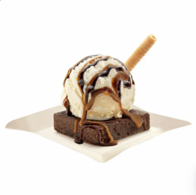 Brownie con helado