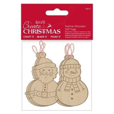 Деревянные снеговики теги Docrafts 6 шт Деревянные снеговики теги Docrafts 6 шт