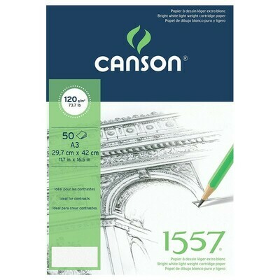 Альбом 1557 Canson склейка, 120гр/м, малое зерно, A3, 50л Альбом 1557 Canson склейка, 120гр/м, малое зерно, A3, 50л